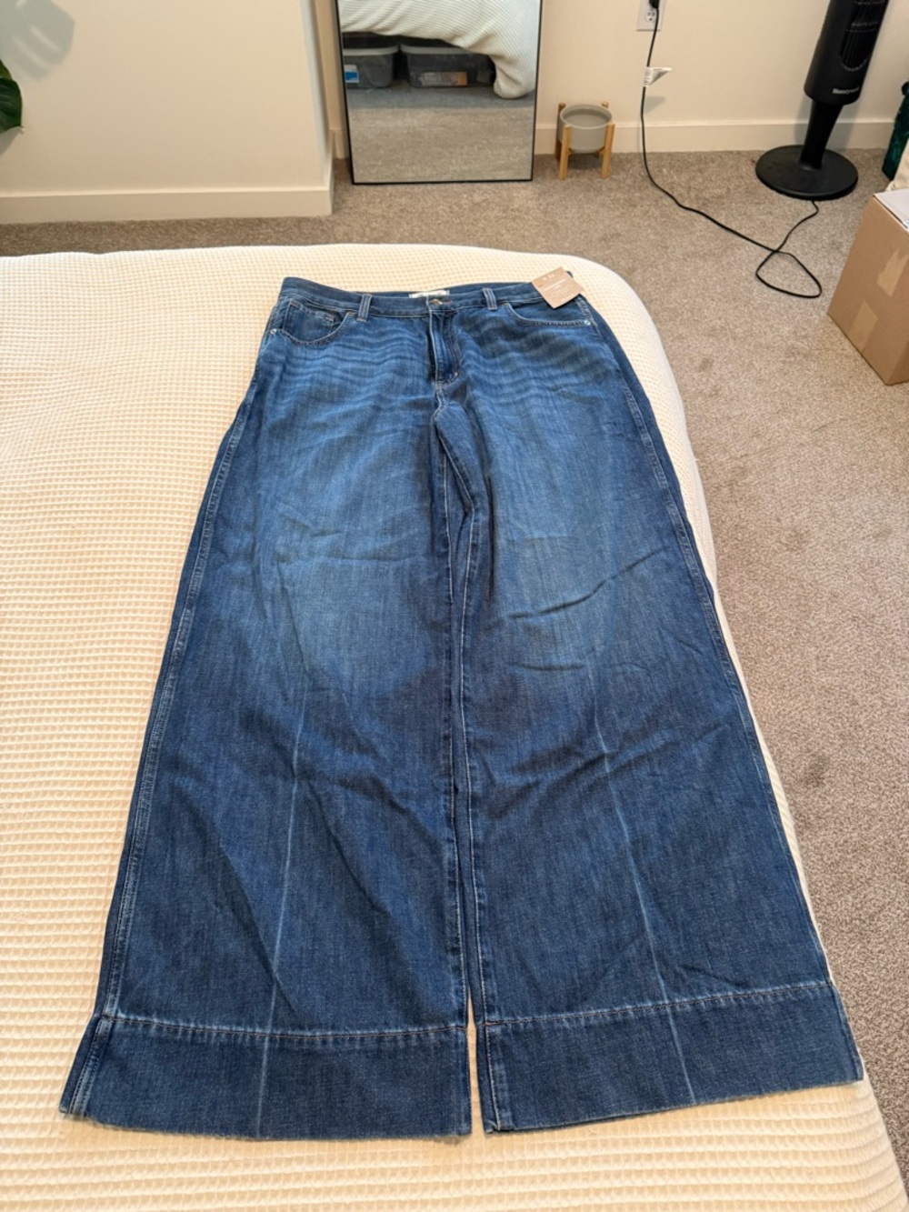 Madewell Wide-Leg Denim Jeans in Dark Blue